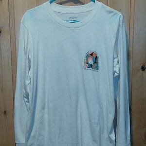Billabong Size Large Cream Long- Sleeve Cotton T-shirt